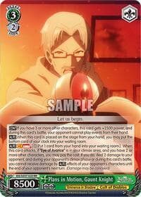 Plans in Motion, Gaunt Knight - The Eminence in Shadow - Weiss Schwarz card