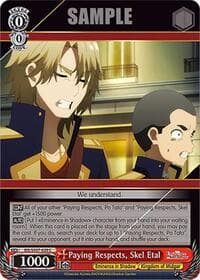Paying Respects, Skel Etal - The Eminence in Shadow - Weiss Schwarz card