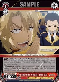 Lunchtime Gossip, Skel Etal - The Eminence in Shadow - Weiss Schwarz card