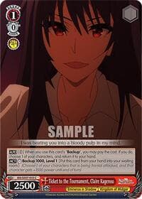 Ticket to the Tournament, Claire Kagenou - The Eminence in Shadow - Weiss Schwarz card