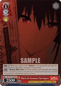 Ticket to the Tournament, Claire Kagenou (SR) - The Eminence in Shadow - Weiss Schwarz card