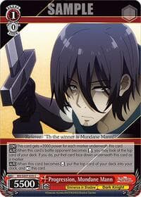 Progression, Mundane Mann - The Eminence in Shadow - Weiss Schwarz card