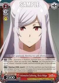 Information Gathering, Alexia Midgar - The Eminence in Shadow - Weiss Schwarz card