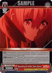 Researching the Artifact, Sherry Barnett - The Eminence in Shadow - Weiss Schwarz card