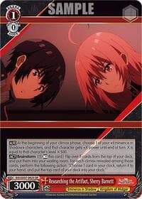 Researching the Artifact, Sherry Barnett (SR) - The Eminence in Shadow - Weiss Schwarz card