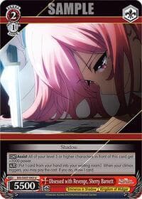 Obsessed with Revenge, Sherry Barnett - The Eminence in Shadow - Weiss Schwarz card