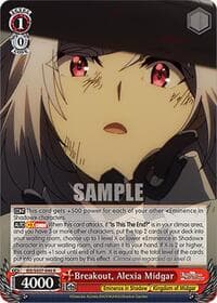 Breakout, Alexia Midgar - The Eminence in Shadow - Weiss Schwarz card