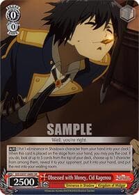 Obsessed with Money, Cid Kagenou (SR) - The Eminence in Shadow - Weiss Schwarz card