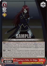 Preparing to Strike, Iris Midgar - The Eminence in Shadow - Weiss Schwarz card