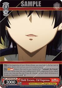 Bold Excuse, Cid Kagenou - The Eminence in Shadow - Weiss Schwarz card
