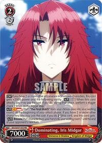 Dominating, Iris Midgar - The Eminence in Shadow - Weiss Schwarz card