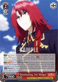 Dominating, Iris Midgar (SR) - The Eminence in Shadow - Weiss Schwarz card
