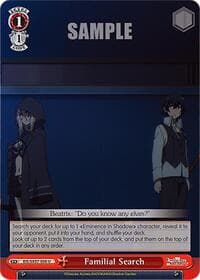 Familial Search - The Eminence in Shadow - Weiss Schwarz card