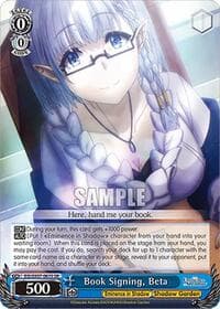 Book Signing, Beta (SR) - The Eminence in Shadow - Weiss Schwarz card