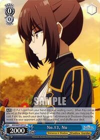 No.13, Nu - The Eminence in Shadow - Weiss Schwarz card