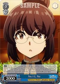 No.13, Nu (SR) - The Eminence in Shadow - Weiss Schwarz card