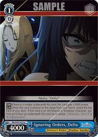 Ignoring Orders, Delta - The Eminence in Shadow - Weiss Schwarz card