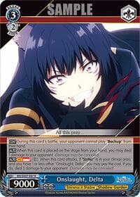 Onslaught, Delta - The Eminence in Shadow - Weiss Schwarz card
