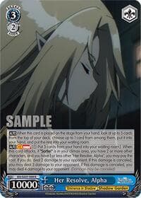 Her Resolve, Alpha - The Eminence in Shadow - Weiss Schwarz card