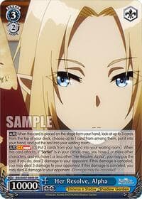 Her Resolve, Alpha (SR) - The Eminence in Shadow - Weiss Schwarz card