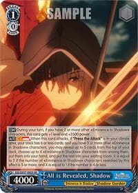All is Revealed, Shadow (SR) - The Eminence in Shadow - Weiss Schwarz card
