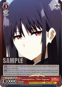 Contemplative, Claire Kagenou (RRR) - The Eminence in Shadow - Weiss Schwarz card