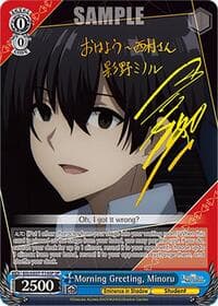 Morning Greeting, Minoru (SP) - The Eminence in Shadow - Weiss Schwarz card