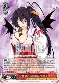 All-Out Appeal, Akeno - Fujimi Fantasia Bunko Vol.2 - Weiss Schwarz card