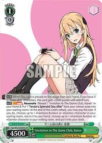 Invitation to The Game Club, Karen (SR) - Fujimi Fantasia Bunko Vol.2 - Weiss Schwarz card