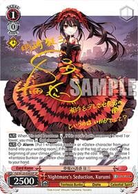 Nightmare's Seduction, Kurumi (SP) - Fujimi Fantasia Bunko Vol.2 - Weiss Schwarz card