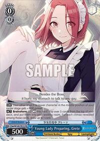 Young Lady Preparing, Grete (RRR) - Fujimi Fantasia Bunko Vol.2 - Weiss Schwarz card
