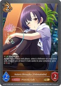 Hotaru Shiragiku [Unbreakable] - P23EN (Foil) - ECP02: THE IDOLM@STER CINDERELLA GIRLS - Shadowverse: Evolve card
