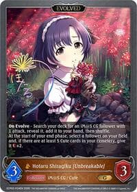 Hotaru Shiragiku [Unbreakable] (Evolved) - P24EN (Foil) - ECP02: THE IDOLM@STER CINDERELLA GIRLS - Shadowverse: Evolve card