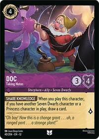 Doc - Taking Notes - Wilds Unknown - Disney Lorcana card