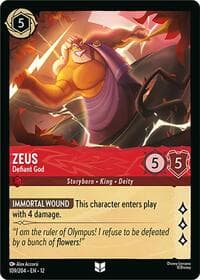 Zeus - Defiant God - Wilds Unknown - Disney Lorcana card