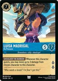 Luisa Madrigal - No Pressure - Wilds Unknown - Disney Lorcana card