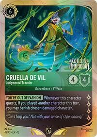 Cruella De Vil - Judgmental Traveler - Disney Lorcana Promo Cards - Disney Lorcana card
