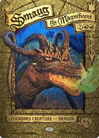 Smaug the Magnificent (Borderless) - The Hobbit - Magic: The Gathering card