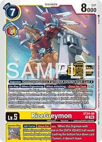 RizeGreymon (Welcome Tamers Pack Vol.2) - Starter Deck 24: Data Squad Release Event Cards - Digimon Card Game card