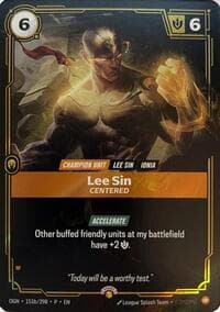 Lee Sin, Centered - Riftbound Organized Play Promotional Cards - Riftbound: League of Legends Trading Card Game card
