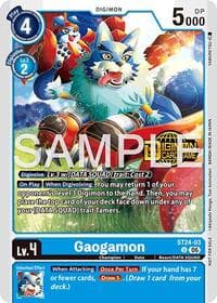Gaogamon (Welcome Tamers Pack Vol.2) - Starter Deck 24: Data Squad Release Event Cards - Digimon Card Game card