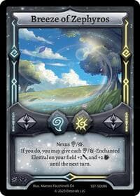 Breeze of Zephyros - Divine Champions: Sunstrike Starter Decks - Elestrals card