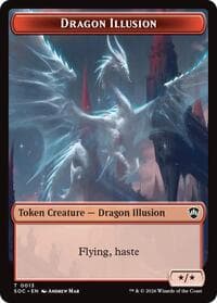 Dragon Illusion // Elemental (0019) Double-Sided Token - Commander: Secrets of Strixhaven - Magic: The Gathering card