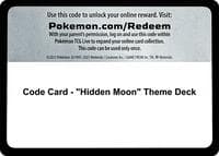 Code Card - "Hidden Moon" Theme Deck - SM - Guardians Rising - Pokemon card