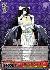 Dedicated Solely to You, Albedo (HRR) - Nazarick: Tomb of the Undead Vol.3 Extra Booster - Weiss Schwarz card