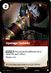 Upstage Comedy - Riftbound Organized Play Promotional Cards - Riftbound: League of Legends Trading Card Game card