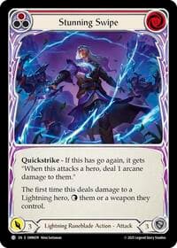 Stunning Swipe (Red) - Omens of the Third Age - Flesh and Blood TCG card