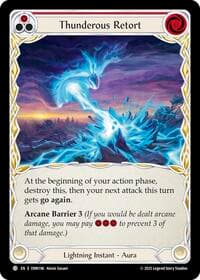 Thunderous Retort (Red) - Omens of the Third Age - Flesh and Blood TCG card