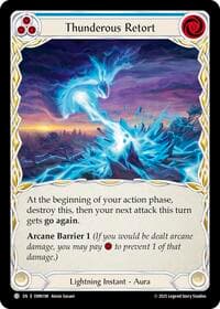 Thunderous Retort (Blue) - Omens of the Third Age - Flesh and Blood TCG card