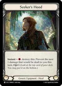Seeker's Hood - Omens of the Third Age - Flesh and Blood TCG card